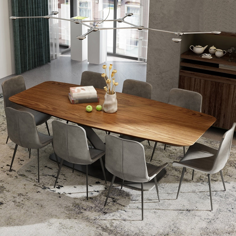 Industrial Solid Wood Table for Restaurant Rectangle Dining Table with Metal Pedestal Clearhalo ' dining_table' 'Dining Tables & Seating' 'Dining Tables' 'furn' 'furn_dining_table' 'Furniture' 'furniture_dining_table' 'Kitchen & Dining Furniture' 'kitchen&dining_furn' 'kitchen' 'kitchen_dining_table' 4156077