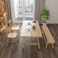 Rectangle Pine Solid Wood Table for Restaurant Modern Dining Table with Trestle Base in Nature Clearhalo ' dining_table' 'Dining Tables & Seating' 'Dining Tables' 'furn' 'furn_dining_table' 'Furniture' 'furniture_dining_table' 'Kitchen & Dining Furniture' 'kitchen&dining_furn' 'kitchen' 'kitchen_dining_table' 4156097
