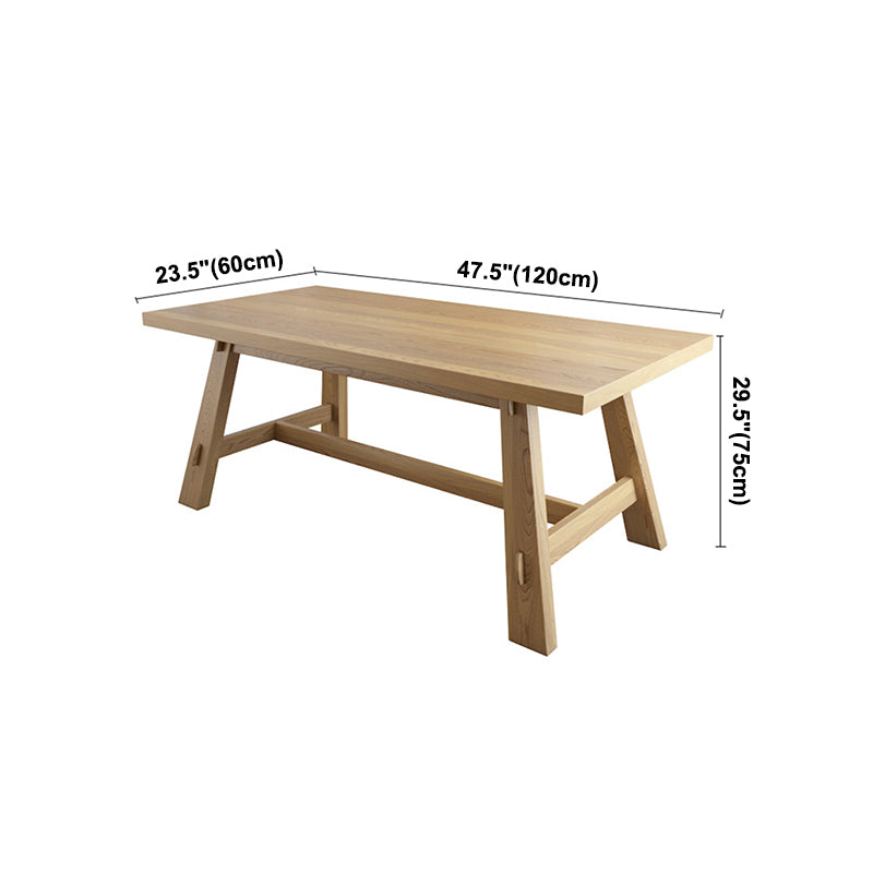 Rectangle Pine Solid Wood Table for Restaurant Modern Dining Table with Trestle Base in Nature Clearhalo ' dining_table' 'Dining Tables & Seating' 'Dining Tables' 'furn' 'furn_dining_table' 'Furniture' 'furniture_dining_table' 'Kitchen & Dining Furniture' 'kitchen&dining_furn' 'kitchen' 'kitchen_dining_table' 4156110