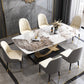 Rectangle Pedestal Dining Site Table Stone Dining Room Collection for Home Clearhalo ' dining_table' 'Dining Tables & Seating' 'Dining Tables' 'furn' 'furn_dining_table' 'Furniture' 'furniture_dining_table' 'Kitchen & Dining Furniture' 'kitchen&dining_furn' 'kitchen' 'kitchen_dining_table' 4156112