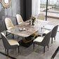 Rectangle Pedestal Dining Site Table Stone Dining Room Collection for Home Gray Without Chairs Clearhalo ' dining_table' 'Dining Tables & Seating' 'Dining Tables' 'furn' 'furn_dining_table' 'Furniture' 'furniture_dining_table' 'Kitchen & Dining Furniture' 'kitchen&dining_furn' 'kitchen' 'kitchen_dining_table' 4156114