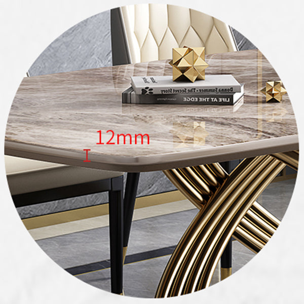 Rectangle Pedestal Dining Site Table Stone Dining Room Collection for Home Clearhalo ' dining_table' 'Dining Tables & Seating' 'Dining Tables' 'furn' 'furn_dining_table' 'Furniture' 'furniture_dining_table' 'Kitchen & Dining Furniture' 'kitchen&dining_furn' 'kitchen' 'kitchen_dining_table' 4156116