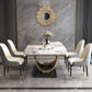 Rectangle Pedestal Dining Site Table Stone Dining Room Collection for Home Clearhalo ' dining_table' 'Dining Tables & Seating' 'Dining Tables' 'furn' 'furn_dining_table' 'Furniture' 'furniture_dining_table' 'Kitchen & Dining Furniture' 'kitchen&dining_furn' 'kitchen' 'kitchen_dining_table' 4156120