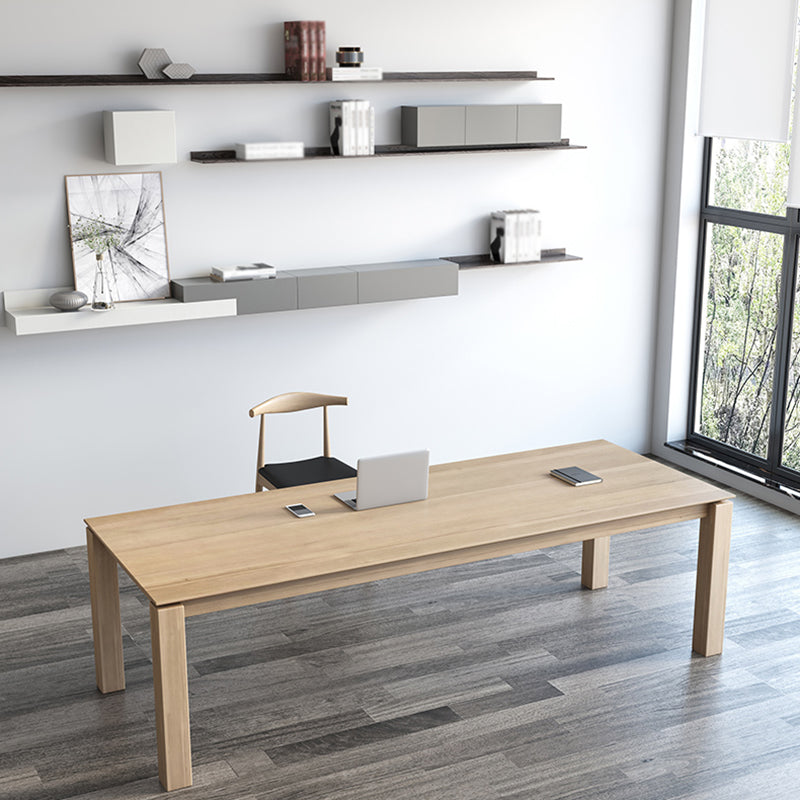 Rectangle Pine Wood Table for Restaurant Modern Dining Table with 4 Legs in Nature Clearhalo ' dining_table' 'Dining Tables & Seating' 'Dining Tables' 'furn' 'furn_dining_table' 'Furniture' 'furniture_dining_table' 'Kitchen & Dining Furniture' 'kitchen&dining_furn' 'kitchen' 'kitchen_dining_table' 4156139