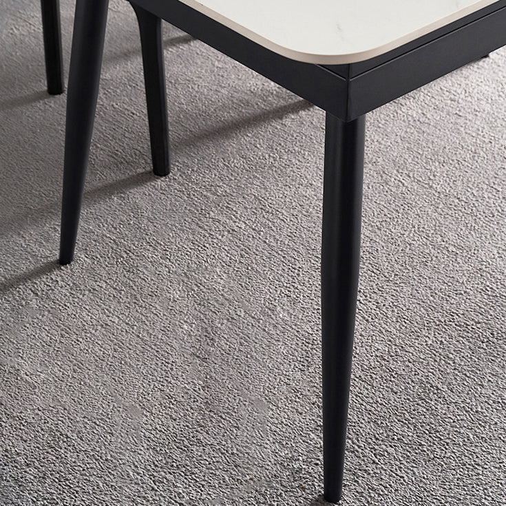Stone Extendable Dining Site Table Industrial Style Rectangle Dining Table for Home Clearhalo ' dining_table' 'Dining Tables & Seating' 'Dining Tables' 'furn' 'furn_dining_table' 'Furniture' 'furniture_dining_table' 'Kitchen & Dining Furniture' 'kitchen&dining_furn' 'kitchen' 'kitchen_dining_table' 4156159