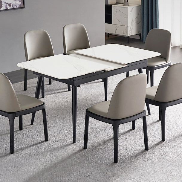 Stone Extendable Dining Site Table Industrial Style Rectangle Dining Table for Home Clearhalo ' dining_table' 'Dining Tables & Seating' 'Dining Tables' 'furn' 'furn_dining_table' 'Furniture' 'furniture_dining_table' 'Kitchen & Dining Furniture' 'kitchen&dining_furn' 'kitchen' 'kitchen_dining_table' 4156165