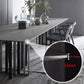 Industrial Sintered Stone Dining Table Rectangle Table with Metal Double Pedestal Clearhalo ' dining_table' 'Dining Tables & Seating' 'Dining Tables' 'furn' 'furn_dining_table' 'Furniture' 'furniture_dining_table' 'Kitchen & Dining Furniture' 'kitchen&dining_furn' 'kitchen' 'kitchen_dining_table' 4156179
