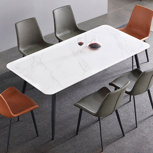 4-foot Stone Dinner Table Industrial Style Rectangle Dining Table for Home Clearhalo ' dining_table' 'Dining Tables & Seating' 'Dining Tables' 'furn' 'furn_dining_table' 'Furniture' 'furniture_dining_table' 'Kitchen & Dining Furniture' 'kitchen&dining_furn' 'kitchen' 'kitchen_dining_table' 4156184