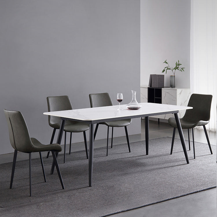 4-foot Stone Dinner Table Industrial Style Rectangle Dining Table for Home Clearhalo ' dining_table' 'Dining Tables & Seating' 'Dining Tables' 'furn' 'furn_dining_table' 'Furniture' 'furniture_dining_table' 'Kitchen & Dining Furniture' 'kitchen&dining_furn' 'kitchen' 'kitchen_dining_table' 4156185