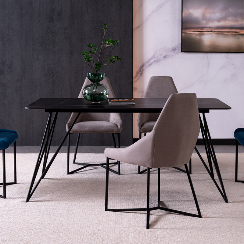 Stone Dining Site Table Industrial Style Rectangle Dining Table for Kitchen Home Clearhalo ' dining_table' 'Dining Tables & Seating' 'Dining Tables' 'furn' 'furn_dining_table' 'Furniture' 'furniture_dining_table' 'Kitchen & Dining Furniture' 'kitchen&dining_furn' 'kitchen' 'kitchen_dining_table' 4156198