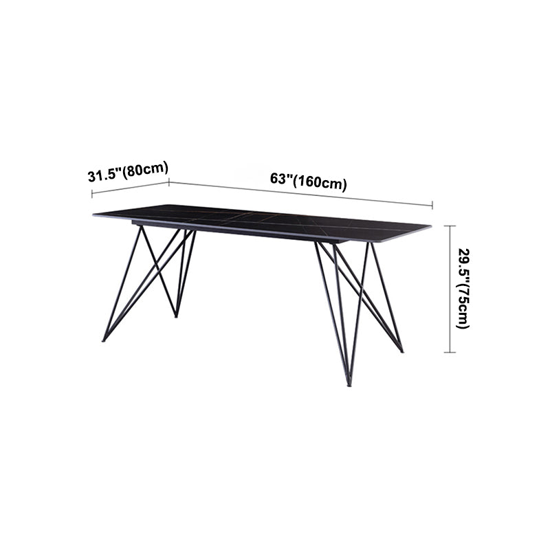 Stone Dining Site Table Industrial Style Rectangle Dining Table for Kitchen Home Clearhalo ' dining_table' 'Dining Tables & Seating' 'Dining Tables' 'furn' 'furn_dining_table' 'Furniture' 'furniture_dining_table' 'Kitchen & Dining Furniture' 'kitchen&dining_furn' 'kitchen' 'kitchen_dining_table' 4156208