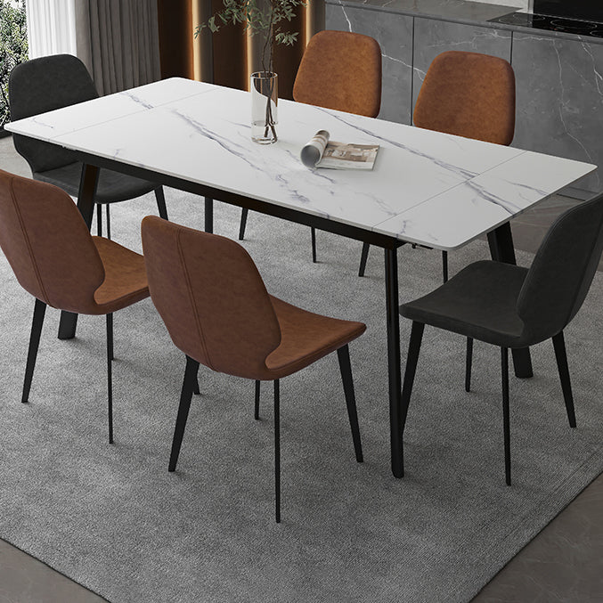 Industrial Style Rectangle Dining Table Extendable Dining Room Home Furniture Clearhalo ' dining_table' 'Dining Tables & Seating' 'Dining Tables' 'furn' 'furn_dining_table' 'Furniture' 'furniture_dining_table' 'Kitchen & Dining Furniture' 'kitchen&dining_furn' 'kitchen' 'kitchen_dining_table' 4156225