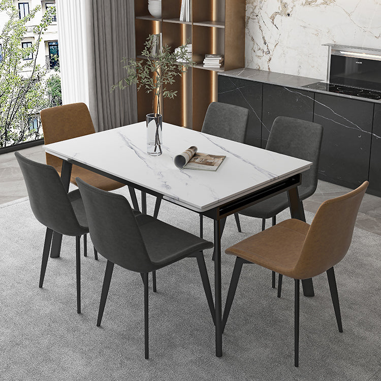 Industrial Style Rectangle Dining Table Extendable Dining Room Home Furniture Clearhalo ' dining_table' 'Dining Tables & Seating' 'Dining Tables' 'furn' 'furn_dining_table' 'Furniture' 'furniture_dining_table' 'Kitchen & Dining Furniture' 'kitchen&dining_furn' 'kitchen' 'kitchen_dining_table' 4156226