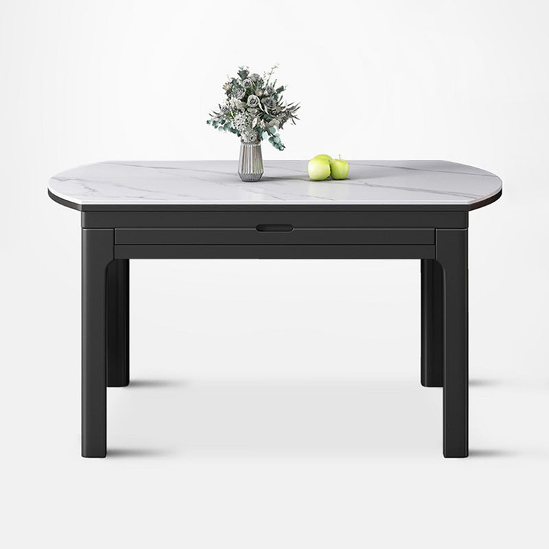Modern Extendable White Dining Table Sintered Stone Round Shape Dining Table for Kitchen Without Chairs Clearhalo ' dining_table' 'Dining Tables & Seating' 'Dining Tables' 'furn' 'furn_dining_table' 'Furniture' 'furniture_dining_table' 'Kitchen & Dining Furniture' 'kitchen&dining_furn' 'kitchen' 'kitchen_dining_table' 4156239