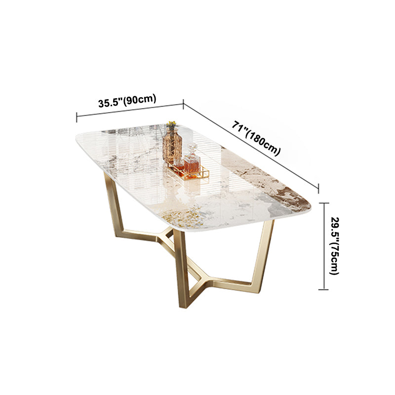 Luxury Sintered Stone Dining Table Rectangle Table with Trestle Base Clearhalo ' dining_table' 'Dining Tables & Seating' 'Dining Tables' 'furn' 'furn_dining_table' 'Furniture' 'furniture_dining_table' 'Kitchen & Dining Furniture' 'kitchen&dining_furn' 'kitchen' 'kitchen_dining_table' 4156263