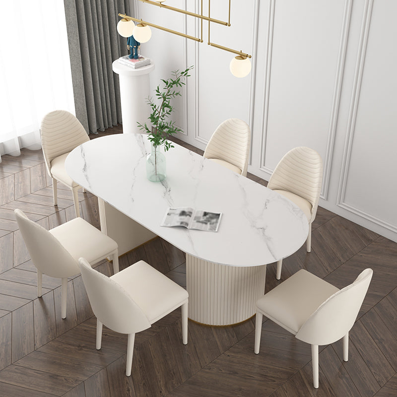 Metal Traditional Luxury Oval Table Sintered Stone Indoor Table for Dining Room Clearhalo ' dining_table' 'Dining Tables & Seating' 'Dining Tables' 'Furniture' 'furniture_dining_table' 'Kitchen & Dining Furniture' 'kitchen&dining_furn' 'kitchen' 'kitchen_dining_table' 4156268