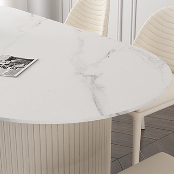 Metal Traditional Luxury Oval Table Sintered Stone Indoor Table for Dining Room Clearhalo ' dining_table' 'Dining Tables & Seating' 'Dining Tables' 'Furniture' 'furniture_dining_table' 'Kitchen & Dining Furniture' 'kitchen&dining_furn' 'kitchen' 'kitchen_dining_table' 4156272