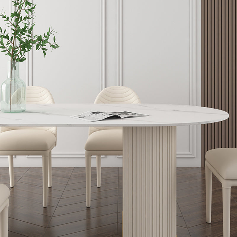 Metal Traditional Luxury Oval Table Sintered Stone Indoor Table for Dining Room Clearhalo ' dining_table' 'Dining Tables & Seating' 'Dining Tables' 'Furniture' 'furniture_dining_table' 'Kitchen & Dining Furniture' 'kitchen&dining_furn' 'kitchen' 'kitchen_dining_table' 4156273