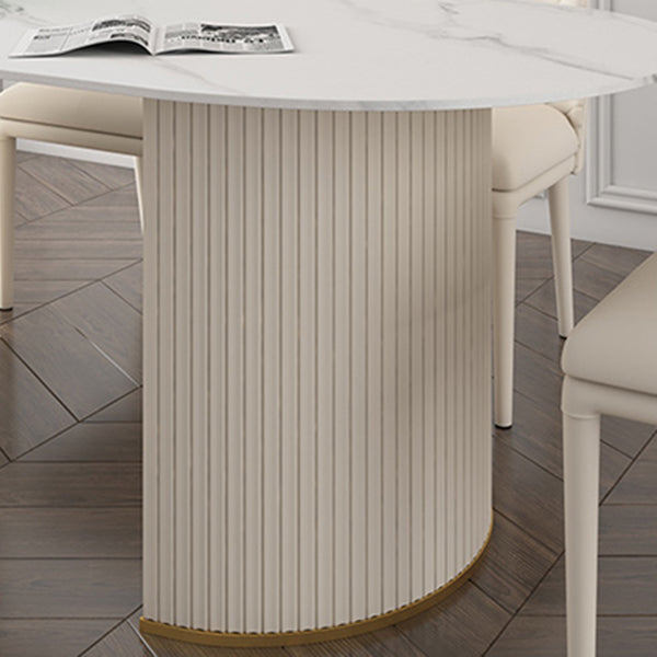 Metal Traditional Luxury Oval Table Sintered Stone Indoor Table for Dining Room Clearhalo ' dining_table' 'Dining Tables & Seating' 'Dining Tables' 'Furniture' 'furniture_dining_table' 'Kitchen & Dining Furniture' 'kitchen&dining_furn' 'kitchen' 'kitchen_dining_table' 4156274