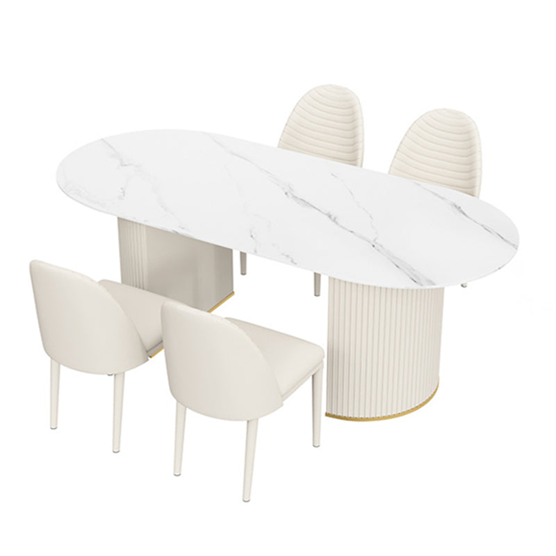 Metal Traditional Luxury Oval Table Sintered Stone Indoor Table for Dining Room Clearhalo ' dining_table' 'Dining Tables & Seating' 'Dining Tables' 'Furniture' 'furniture_dining_table' 'Kitchen & Dining Furniture' 'kitchen&dining_furn' 'kitchen' 'kitchen_dining_table' 4156275