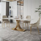 Stone Dining Site Table Traditional Luxury Rectangle Dining Table with Pedestal Base Clearhalo ' dining_table' 'Dining Tables & Seating' 'Dining Tables' 'furn' 'furn_dining_table' 'Furniture' 'furniture_dining_table' 'Kitchen & Dining Furniture' 'kitchen&dining_furn' 'kitchen' 'kitchen_dining_table' 4156283