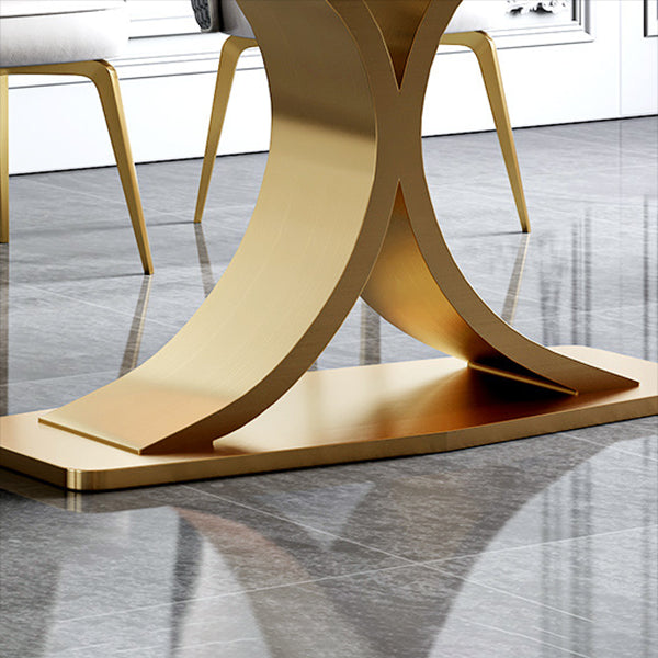 Stone Dining Site Table Traditional Luxury Rectangle Dining Table with Pedestal Base Clearhalo ' dining_table' 'Dining Tables & Seating' 'Dining Tables' 'furn' 'furn_dining_table' 'Furniture' 'furniture_dining_table' 'Kitchen & Dining Furniture' 'kitchen&dining_furn' 'kitchen' 'kitchen_dining_table' 4156290