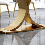 Stone Dining Site Table Traditional Luxury Rectangle Dining Table with Pedestal Base Clearhalo ' dining_table' 'Dining Tables & Seating' 'Dining Tables' 'furn' 'furn_dining_table' 'Furniture' 'furniture_dining_table' 'Kitchen & Dining Furniture' 'kitchen&dining_furn' 'kitchen' 'kitchen_dining_table' 4156290
