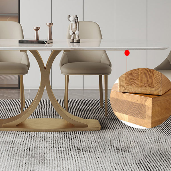 Stone Dining Site Table Traditional Luxury Rectangle Dining Table with Pedestal Base Clearhalo ' dining_table' 'Dining Tables & Seating' 'Dining Tables' 'furn' 'furn_dining_table' 'Furniture' 'furniture_dining_table' 'Kitchen & Dining Furniture' 'kitchen&dining_furn' 'kitchen' 'kitchen_dining_table' 4156291