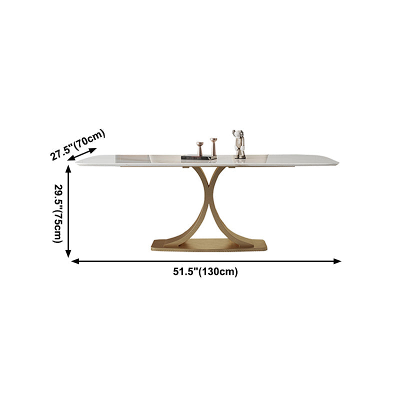Stone Dining Site Table Traditional Luxury Rectangle Dining Table with Pedestal Base Clearhalo ' dining_table' 'Dining Tables & Seating' 'Dining Tables' 'furn' 'furn_dining_table' 'Furniture' 'furniture_dining_table' 'Kitchen & Dining Furniture' 'kitchen&dining_furn' 'kitchen' 'kitchen_dining_table' 4156295