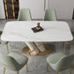 Traditional Luxury Rectangle Dining Table Stone Dinner Table with Pedestal Base Clearhalo ' dining_table' 'Dining Tables & Seating' 'Dining Tables' 'furn' 'furn_dining_table' 'Furniture' 'furniture_dining_table' 'Kitchen & Dining Furniture' 'kitchen&dining_furn' 'kitchen' 'kitchen_dining_table' 4156304