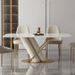 Traditional Luxury Rectangle Dining Table Stone Dinner Table with Pedestal Base Clearhalo ' dining_table' 'Dining Tables & Seating' 'Dining Tables' 'furn' 'furn_dining_table' 'Furniture' 'furniture_dining_table' 'Kitchen & Dining Furniture' 'kitchen&dining_furn' 'kitchen' 'kitchen_dining_table' 4156305