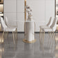 Traditional Luxury Rectangle Dining Table Stone Dinner Table with Pedestal Base Clearhalo ' dining_table' 'Dining Tables & Seating' 'Dining Tables' 'furn' 'furn_dining_table' 'Furniture' 'furniture_dining_table' 'Kitchen & Dining Furniture' 'kitchen&dining_furn' 'kitchen' 'kitchen_dining_table' 4156307