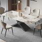 Metal Traditional Luxury Rectangle Table Sintered Stone Top Indoor Table with Pedestal Clearhalo ' dining_table' 'Dining Tables & Seating' 'Dining Tables' 'furn' 'furn_dining_table' 'Furniture' 'furniture_dining_table' 'Kitchen & Dining Furniture' 'kitchen&dining_furn' 'kitchen' 'kitchen_dining_table' 4156312