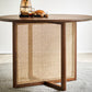 Round Trestle Base Casual Table Wood Color Fixed Table with Ashwood Solid Wood Clearhalo ' dining_table' 'Dining Tables & Seating' 'Dining Tables' 'furn' 'furn_dining_table' 'Furniture' 'furniture_dining_table' 'Kitchen & Dining Furniture' 'kitchen&dining_furn' 'kitchen' 'kitchen_dining_table' 4156336