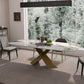 Sintered Stone Top Dining Table for Restaurant Luxury Rectangle Table with Metal Pedestal Clearhalo ' dining_table' 'Dining Tables & Seating' 'Dining Tables' 'furn' 'furn_dining_table' 'Furniture' 'furniture_dining_table' 'Kitchen & Dining Furniture' 'kitchen&dining_furn' 'kitchen' 'kitchen_dining_table' 4156350