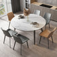 Round Dining Table Contemporary Style Drop Leaf Dinner Table with 4-foot Clearhalo ' dining_table' 'Dining Tables & Seating' 'Dining Tables' 'furn' 'furn_dining_table' 'Furniture' 'furniture_dining_table' 'Kitchen & Dining Furniture' 'kitchen&dining_furn' 'kitchen' 'kitchen_dining_table' 4156373