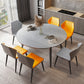 Round Dining Table Contemporary Style Drop Leaf Dinner Table with 4-foot Gray Without Chairs Clearhalo ' dining_table' 'Dining Tables & Seating' 'Dining Tables' 'furn' 'furn_dining_table' 'Furniture' 'furniture_dining_table' 'Kitchen & Dining Furniture' 'kitchen&dining_furn' 'kitchen' 'kitchen_dining_table' 4156374