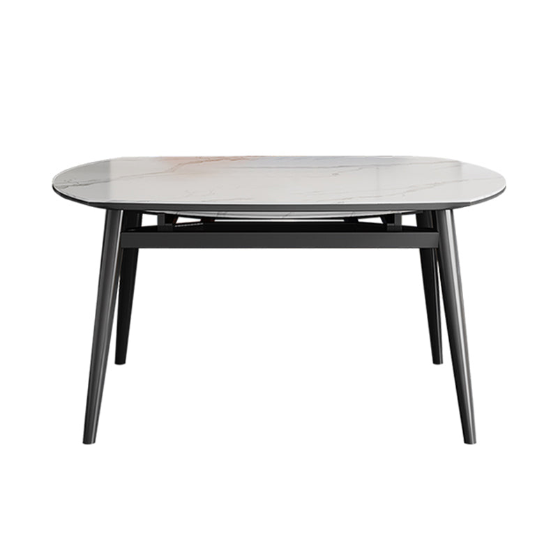 Round Dining Table Contemporary Style Drop Leaf Dinner Table with 4-foot White Without Chairs Clearhalo ' dining_table' 'Dining Tables & Seating' 'Dining Tables' 'furn' 'furn_dining_table' 'Furniture' 'furniture_dining_table' 'Kitchen & Dining Furniture' 'kitchen&dining_furn' 'kitchen' 'kitchen_dining_table' 4156376