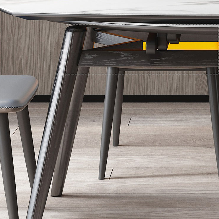 Round Dining Table Contemporary Style Drop Leaf Dinner Table with 4-foot Clearhalo ' dining_table' 'Dining Tables & Seating' 'Dining Tables' 'furn' 'furn_dining_table' 'Furniture' 'furniture_dining_table' 'Kitchen & Dining Furniture' 'kitchen&dining_furn' 'kitchen' 'kitchen_dining_table' 4156378