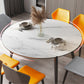 Round Dining Table Contemporary Style Drop Leaf Dinner Table with 4-foot Clearhalo ' dining_table' 'Dining Tables & Seating' 'Dining Tables' 'furn' 'furn_dining_table' 'Furniture' 'furniture_dining_table' 'Kitchen & Dining Furniture' 'kitchen&dining_furn' 'kitchen' 'kitchen_dining_table' 4156379