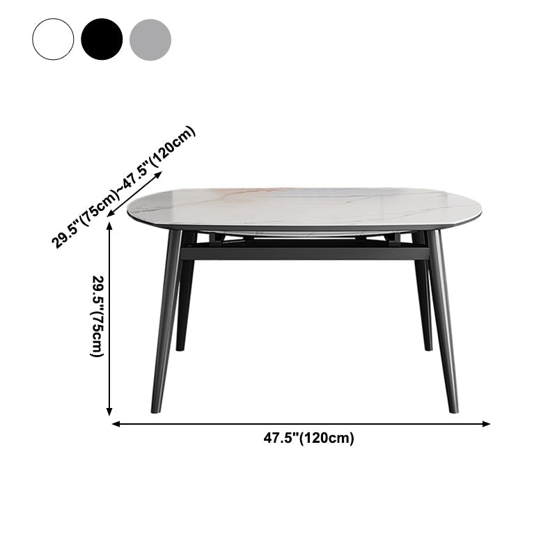 Round Dining Table Contemporary Style Drop Leaf Dinner Table with 4-foot Clearhalo ' dining_table' 'Dining Tables & Seating' 'Dining Tables' 'furn' 'furn_dining_table' 'Furniture' 'furniture_dining_table' 'Kitchen & Dining Furniture' 'kitchen&dining_furn' 'kitchen' 'kitchen_dining_table' 4156384