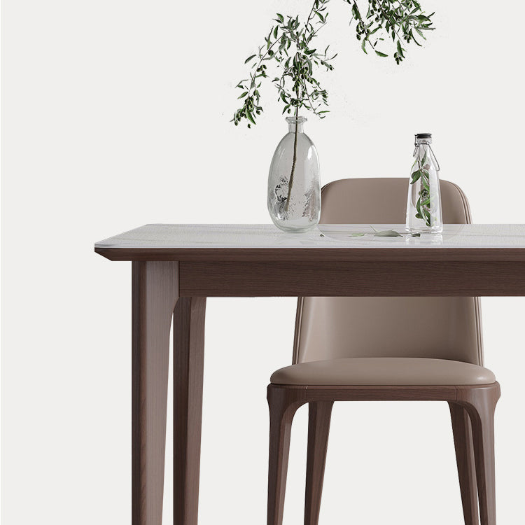 Rectangle 4 Legs Mid-Century Table White Color Fixed Table of Sintered Stone Clearhalo ' dining_table' 'Dining Tables & Seating' 'Dining Tables' 'furn' 'furn_dining_table' 'Furniture' 'furniture_dining_table' 'Kitchen & Dining Furniture' 'kitchen&dining_furn' 'kitchen' 'kitchen_dining_table' 4156390