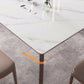 Rectangle 4 Legs Mid-Century Table White Color Fixed Table of Sintered Stone Clearhalo ' dining_table' 'Dining Tables & Seating' 'Dining Tables' 'furn' 'furn_dining_table' 'Furniture' 'furniture_dining_table' 'Kitchen & Dining Furniture' 'kitchen&dining_furn' 'kitchen' 'kitchen_dining_table' 4156391
