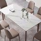 Rectangle 4 Legs Mid-Century Table White Color Fixed Table of Sintered Stone Clearhalo ' dining_table' 'Dining Tables & Seating' 'Dining Tables' 'furn' 'furn_dining_table' 'Furniture' 'furniture_dining_table' 'Kitchen & Dining Furniture' 'kitchen&dining_furn' 'kitchen' 'kitchen_dining_table' 4156393