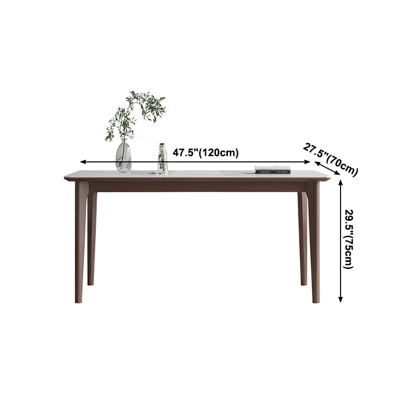 Rectangle 4 Legs Mid-Century Table White Color Fixed Table of Sintered Stone Clearhalo ' dining_table' 'Dining Tables & Seating' 'Dining Tables' 'furn' 'furn_dining_table' 'Furniture' 'furniture_dining_table' 'Kitchen & Dining Furniture' 'kitchen&dining_furn' 'kitchen' 'kitchen_dining_table' 4156395