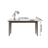Rectangle 4 Legs Mid-Century Table White Color Fixed Table of Sintered Stone Clearhalo ' dining_table' 'Dining Tables & Seating' 'Dining Tables' 'furn' 'furn_dining_table' 'Furniture' 'furniture_dining_table' 'Kitchen & Dining Furniture' 'kitchen&dining_furn' 'kitchen' 'kitchen_dining_table' 4156395
