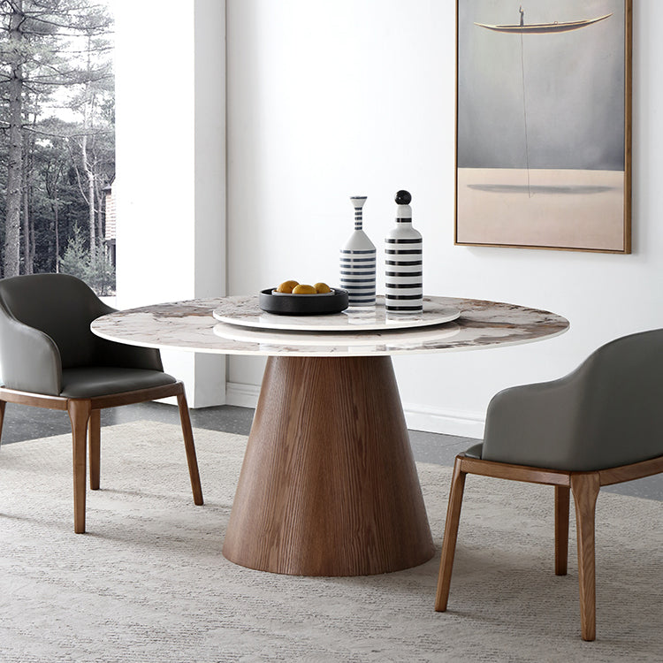 Contemporary Round Shape Gray Table Standard Sintered Stone Dining Table for Kitchen Clearhalo ' dining_table' 'Dining Tables & Seating' 'Dining Tables' 'furn' 'furn_dining_table' 'Furniture' 'furniture_dining_table' 'Kitchen & Dining Furniture' 'kitchen&dining_furn' 'kitchen' 'kitchen_dining_table' 4156400