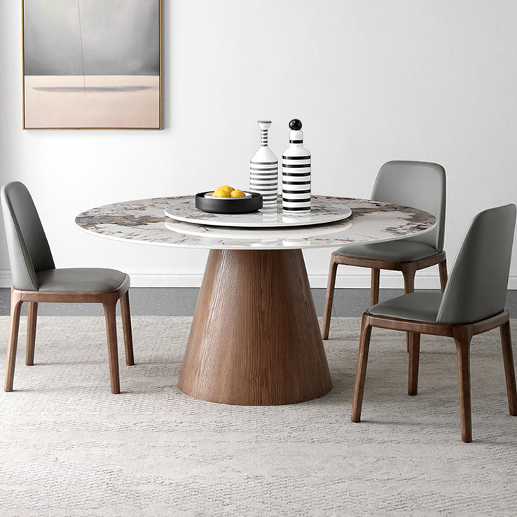 Contemporary Round Shape Gray Table Standard Sintered Stone Dining Table for Kitchen Clearhalo ' dining_table' 'Dining Tables & Seating' 'Dining Tables' 'furn' 'furn_dining_table' 'Furniture' 'furniture_dining_table' 'Kitchen & Dining Furniture' 'kitchen&dining_furn' 'kitchen' 'kitchen_dining_table' 4156401