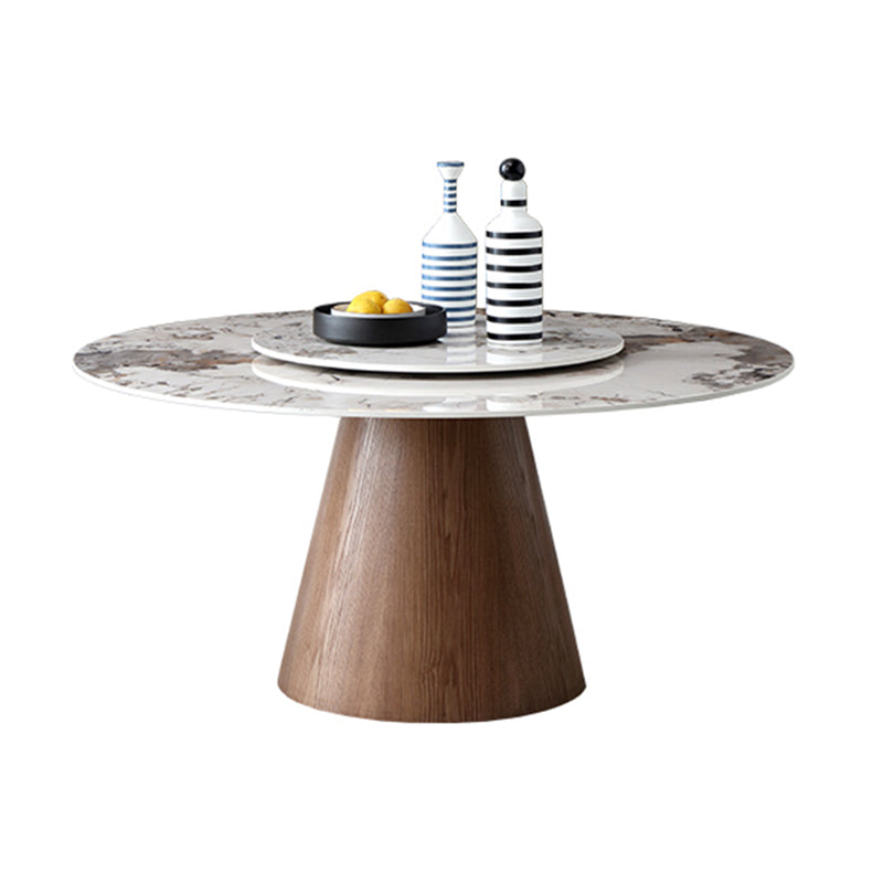 Contemporary Round Shape Gray Table Standard Sintered Stone Dining Table for Kitchen 47.2"L x 47.2"W x 29.5"H Lazy Susan Without Chairs Clearhalo ' dining_table' 'Dining Tables & Seating' 'Dining Tables' 'furn' 'furn_dining_table' 'Furniture' 'furniture_dining_table' 'Kitchen & Dining Furniture' 'kitchen&dining_furn' 'kitchen' 'kitchen_dining_table' 4156403