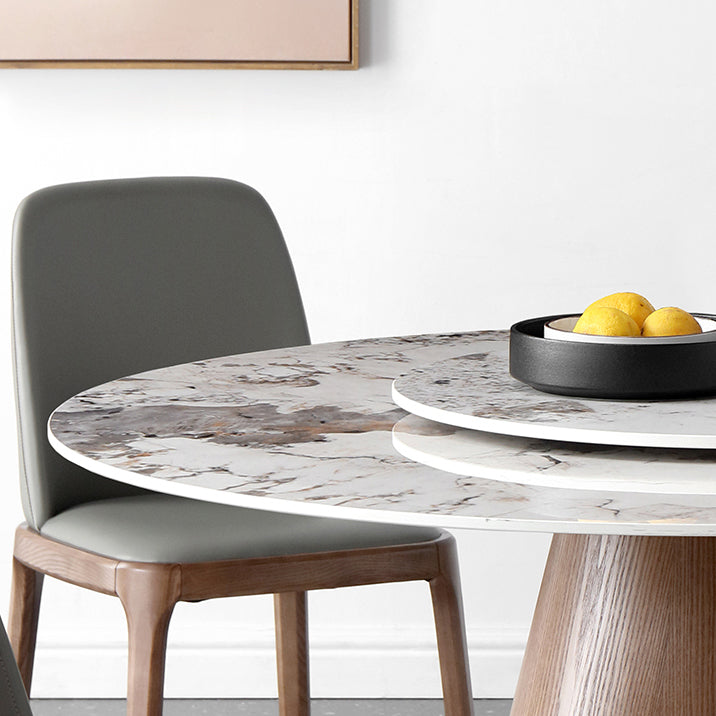 Contemporary Round Shape Gray Table Standard Sintered Stone Dining Table for Kitchen Clearhalo ' dining_table' 'Dining Tables & Seating' 'Dining Tables' 'furn' 'furn_dining_table' 'Furniture' 'furniture_dining_table' 'Kitchen & Dining Furniture' 'kitchen&dining_furn' 'kitchen' 'kitchen_dining_table' 4156406